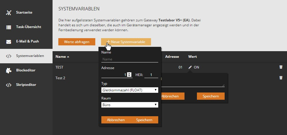 Systemvariablen Automation Manager