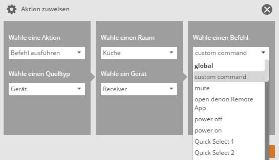 Custom Command wählen