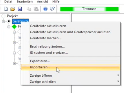 Import Referenzeinträge